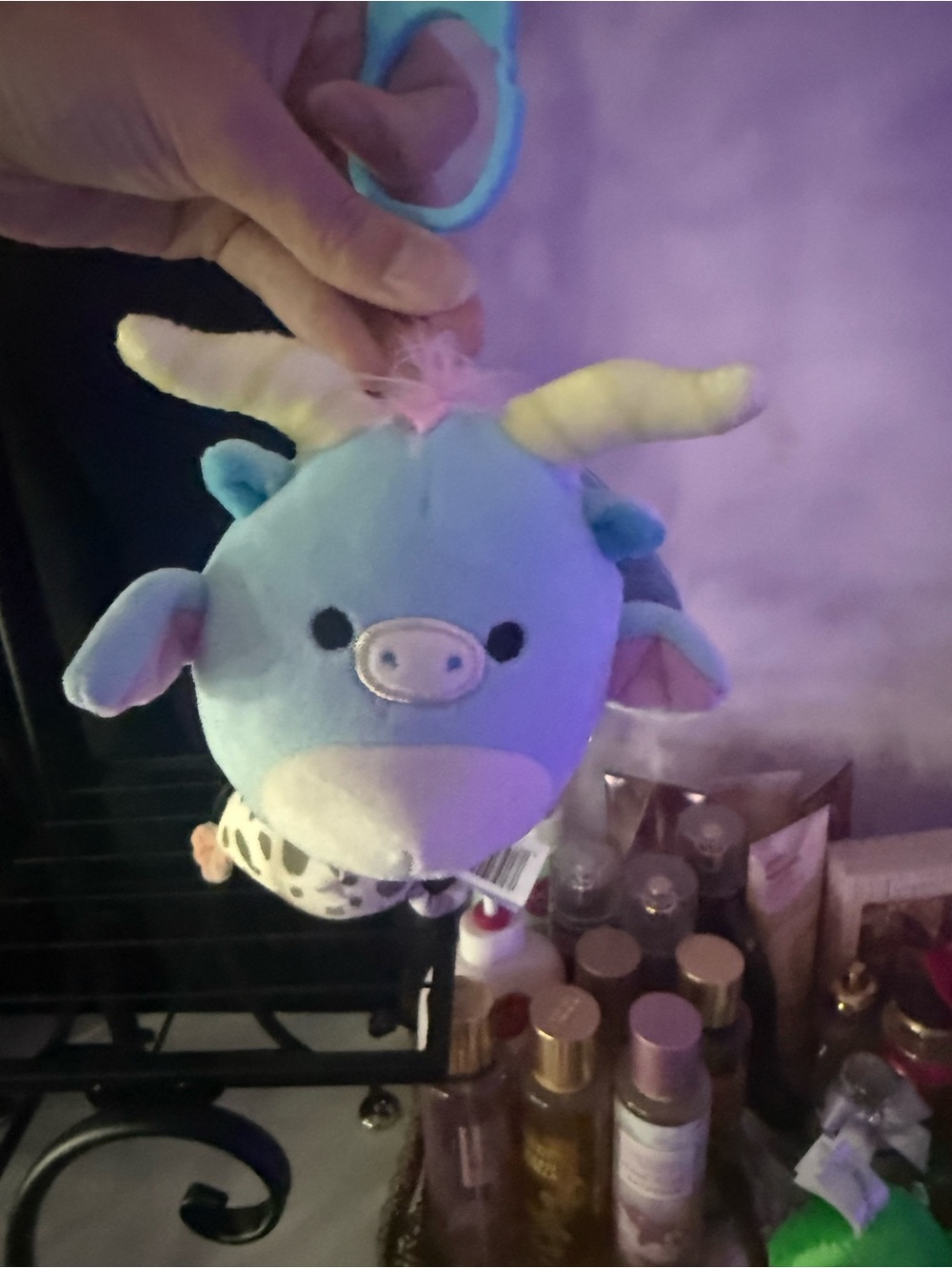 Squishmallows Pastel Unicorn, Owl, Cow & Cactus Clip-On Plush Set - Picture 4 of 11